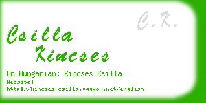 csilla kincses business card